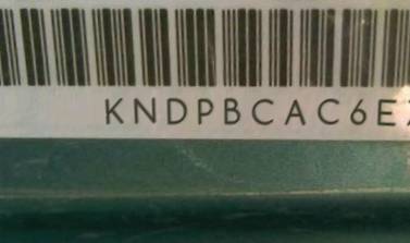 VIN prefix KNDPBCAC6E76