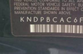 VIN prefix KNDPBCAC6F76