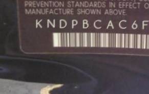 VIN prefix KNDPBCAC6F77