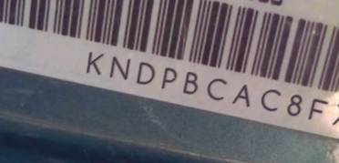 VIN prefix KNDPBCAC8F76