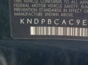 VIN prefix KNDPBCAC9E76