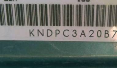VIN prefix KNDPC3A20B70