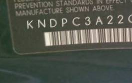 VIN prefix KNDPC3A22C71