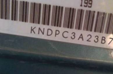 VIN prefix KNDPC3A23B70