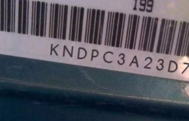 VIN prefix KNDPC3A23D74