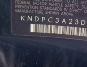 VIN prefix KNDPC3A23D75