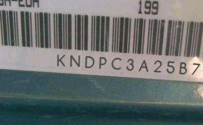 VIN prefix KNDPC3A25B71
