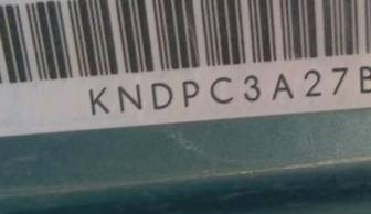 VIN prefix KNDPC3A27B70