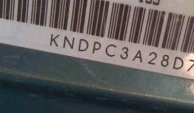 VIN prefix KNDPC3A28D74
