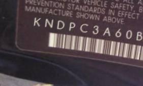 VIN prefix KNDPC3A60B71