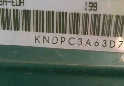VIN prefix KNDPC3A63D74