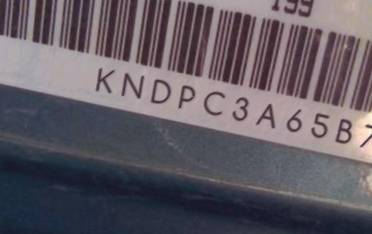 VIN prefix KNDPC3A65B71