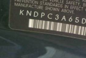 VIN prefix KNDPC3A65D75