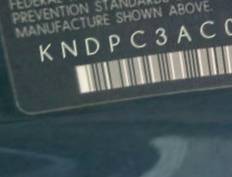 VIN prefix KNDPC3AC0E75