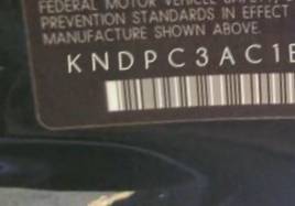 VIN prefix KNDPC3AC1E76