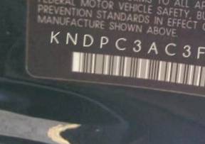 VIN prefix KNDPC3AC3F76