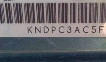 VIN prefix KNDPC3AC5F77
