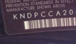 VIN prefix KNDPCCA20C72