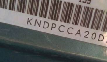 VIN prefix KNDPCCA20D73