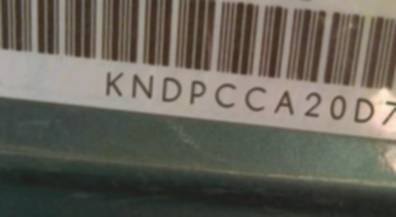 VIN prefix KNDPCCA20D74
