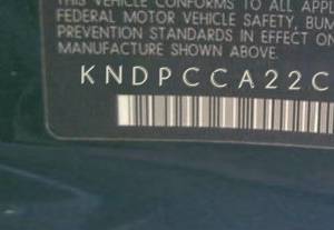 VIN prefix KNDPCCA22C72