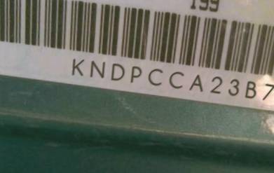 VIN prefix KNDPCCA23B71