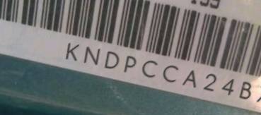 VIN prefix KNDPCCA24B70
