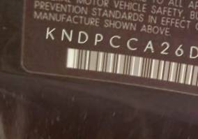 VIN prefix KNDPCCA26D74