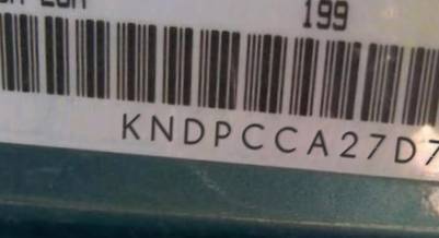 VIN prefix KNDPCCA27D74