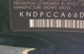 VIN prefix KNDPCCA66D73