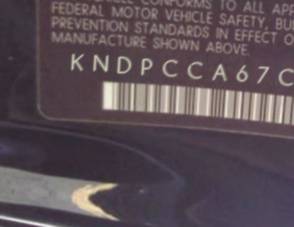 VIN prefix KNDPCCA67C72