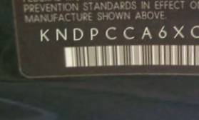 VIN prefix KNDPCCA6XC72
