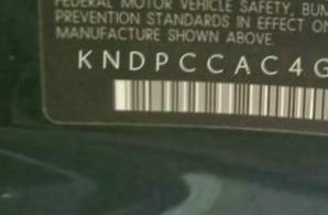 VIN prefix KNDPCCAC4G78
