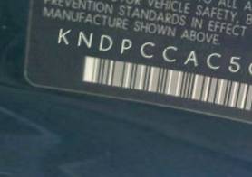 VIN prefix KNDPCCAC5G78