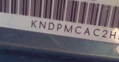 VIN prefix KNDPMCAC2H71
