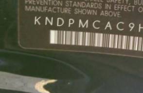 VIN prefix KNDPMCAC9H70