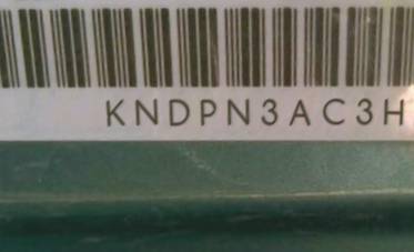 VIN prefix KNDPN3AC3H71