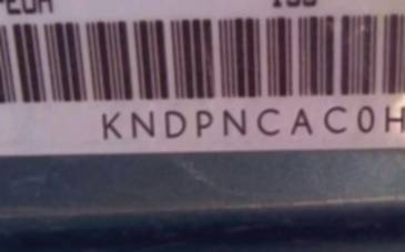 VIN prefix KNDPNCAC0H70