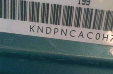 VIN prefix KNDPNCAC0H71