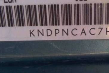 VIN prefix KNDPNCAC7H71