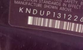 VIN prefix KNDUP1312262