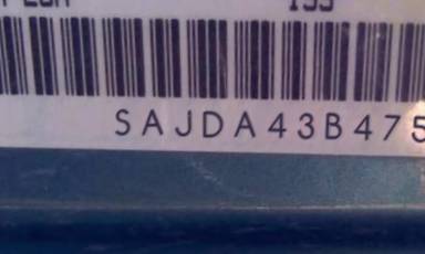 VIN prefix SAJDA43B475B
