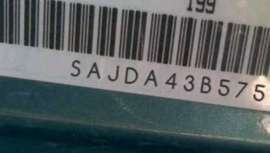 VIN prefix SAJDA43B575B