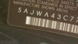 VIN prefix SAJWA43C779B
