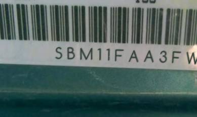 VIN prefix SBM11FAA3FW0
