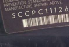 VIN prefix SCCPC11126HL