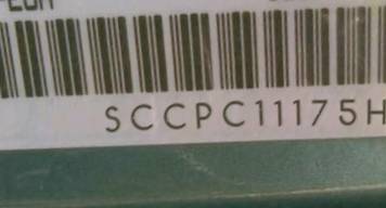 VIN prefix SCCPC11175HL