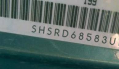 VIN prefix SHSRD68583U1