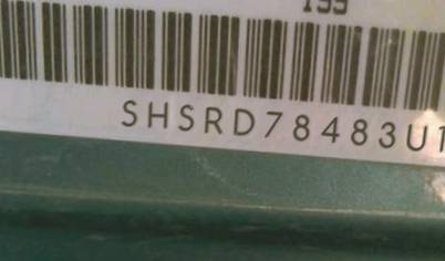 VIN prefix SHSRD78483U1