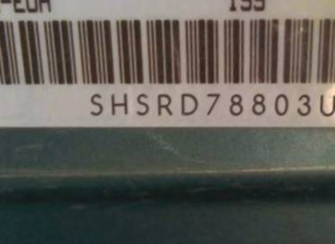 VIN prefix SHSRD78803U1
